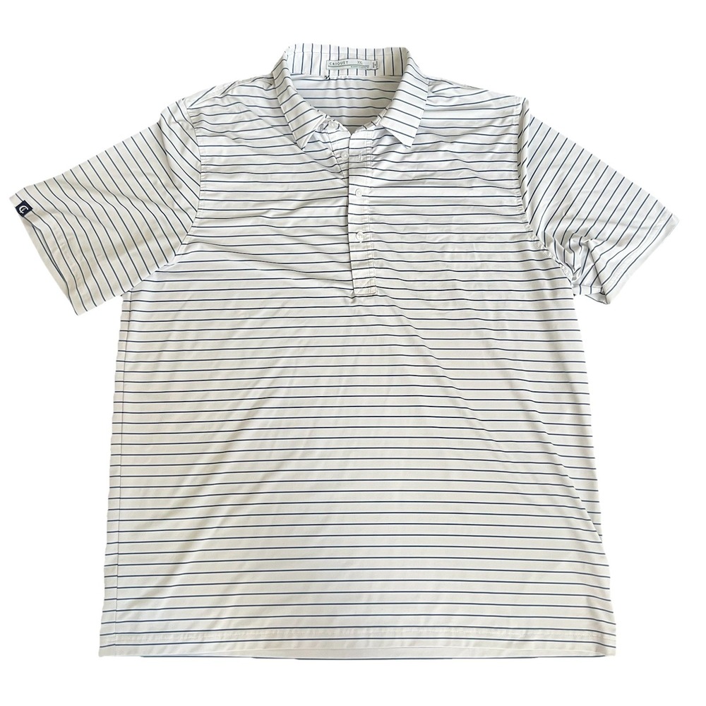 Criquet‎ Blue White Stripped Golf Polo Men's XXL Casual Business Golf